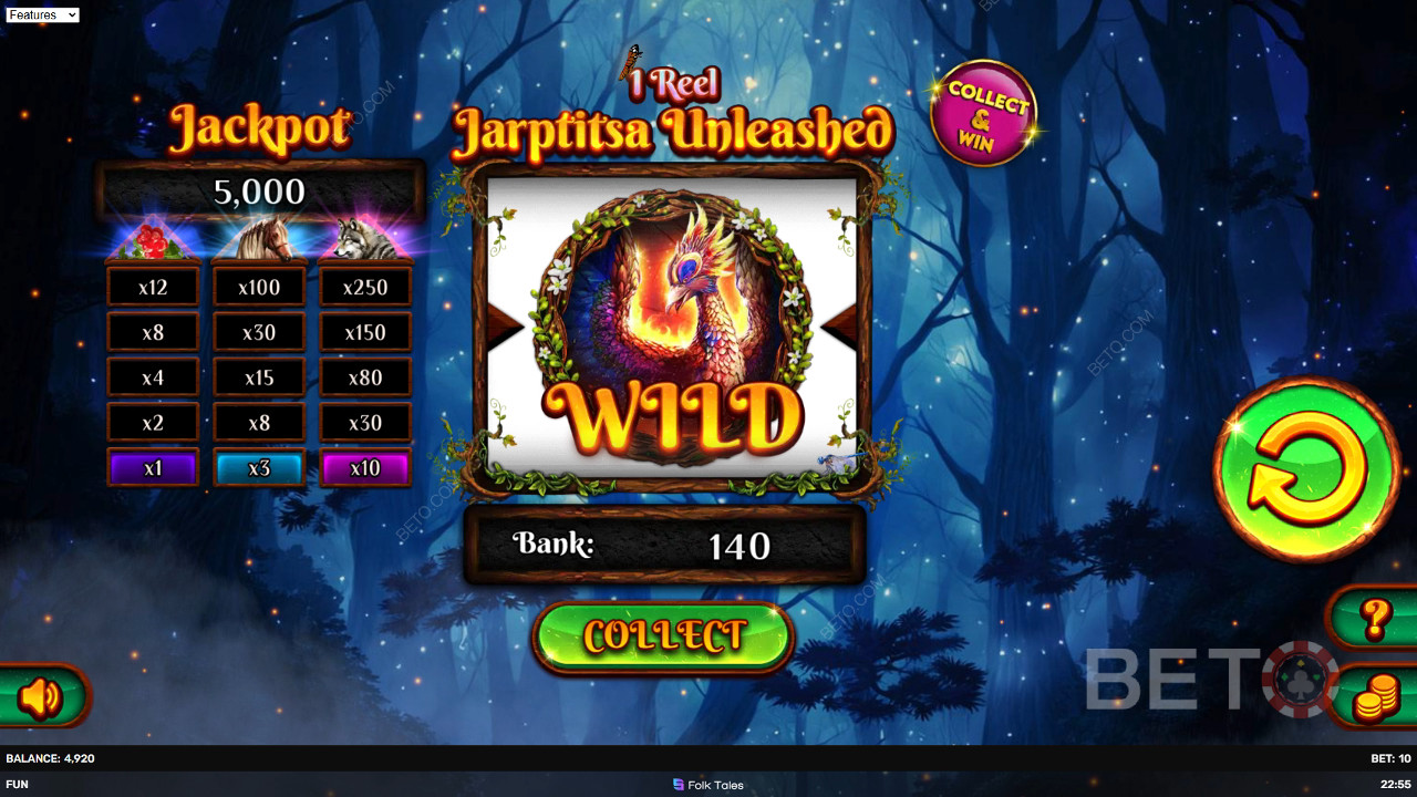 1 Reel Jarptitsa Unleashed 评论 by BETO Slots
