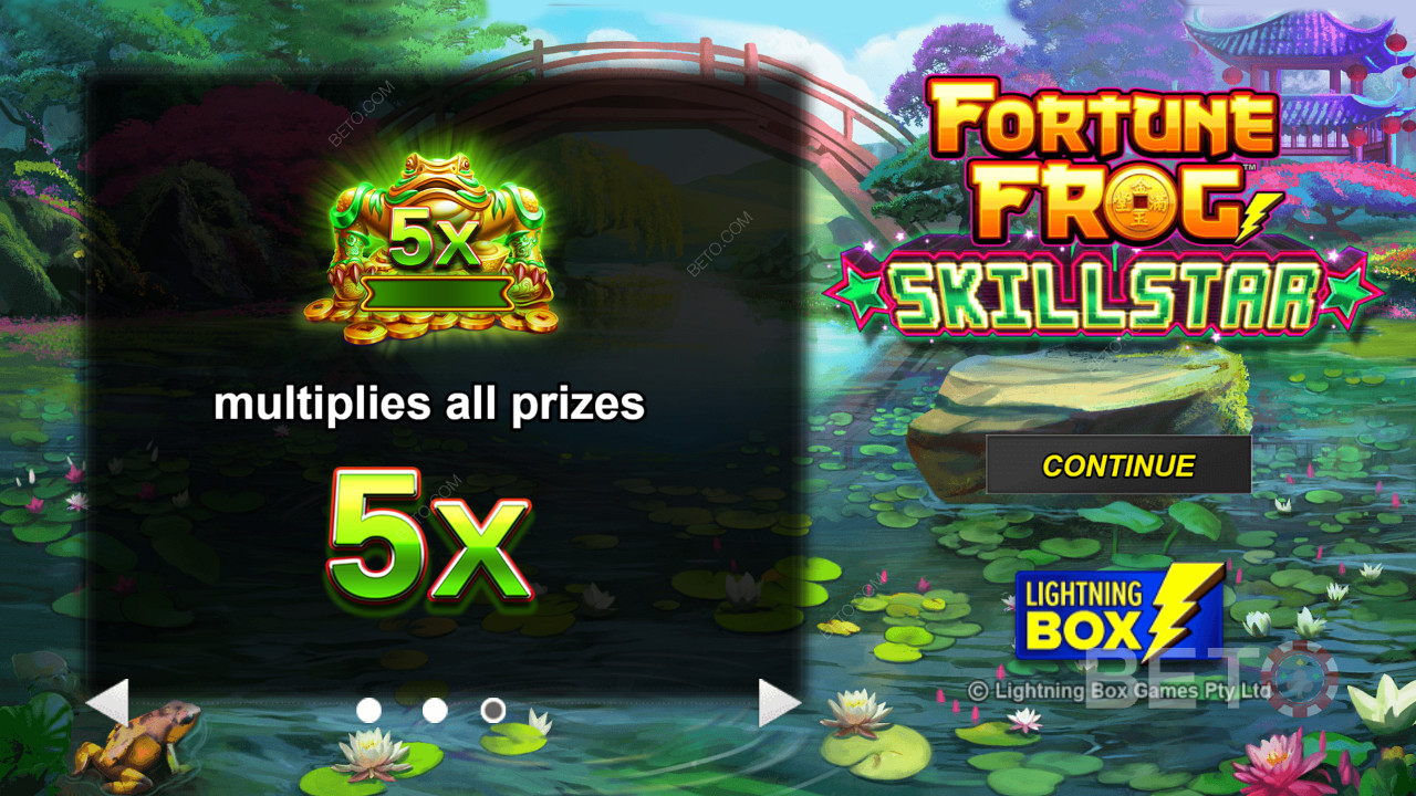 在高波动性的Fortune Frog Skillstar 游戏中的奖励倍数