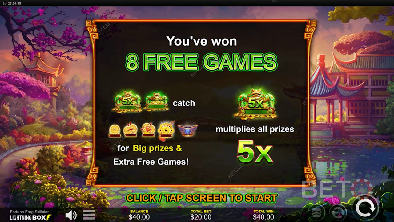 用Fortune Frog Skillstar 老虎机游戏赢大钱--最高可赢取4,672倍的投注金额