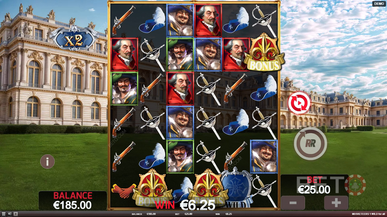 Musketeers 1 Wild for All 评论 by BETO Slots