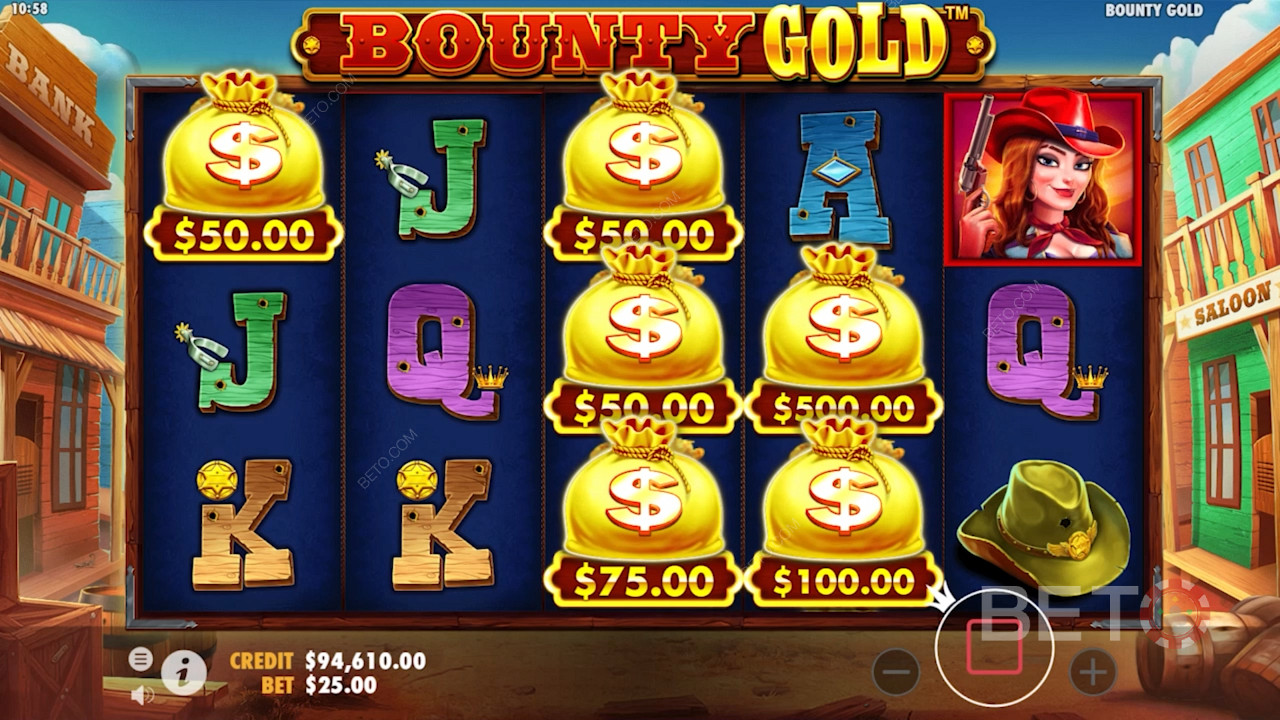 Bounty Gold网格上的钱袋符号