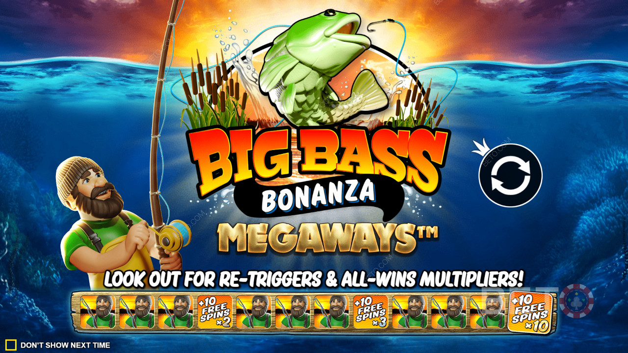 在Big Bass Bonanza Megaways老虎机中使用 Win Multipliers 享受免费旋转重新触发