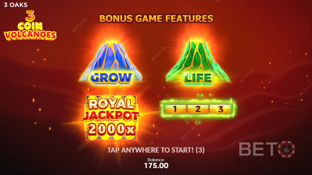 3 Oaks Gaming 的 3 Coin Volcanoes 中的红利功能说明