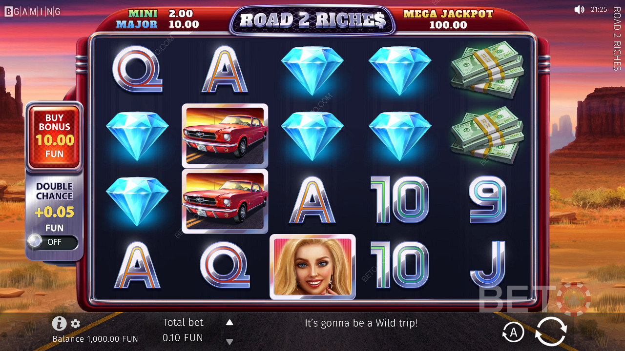Road 2 Riches中的 5x4 游戏网格设计