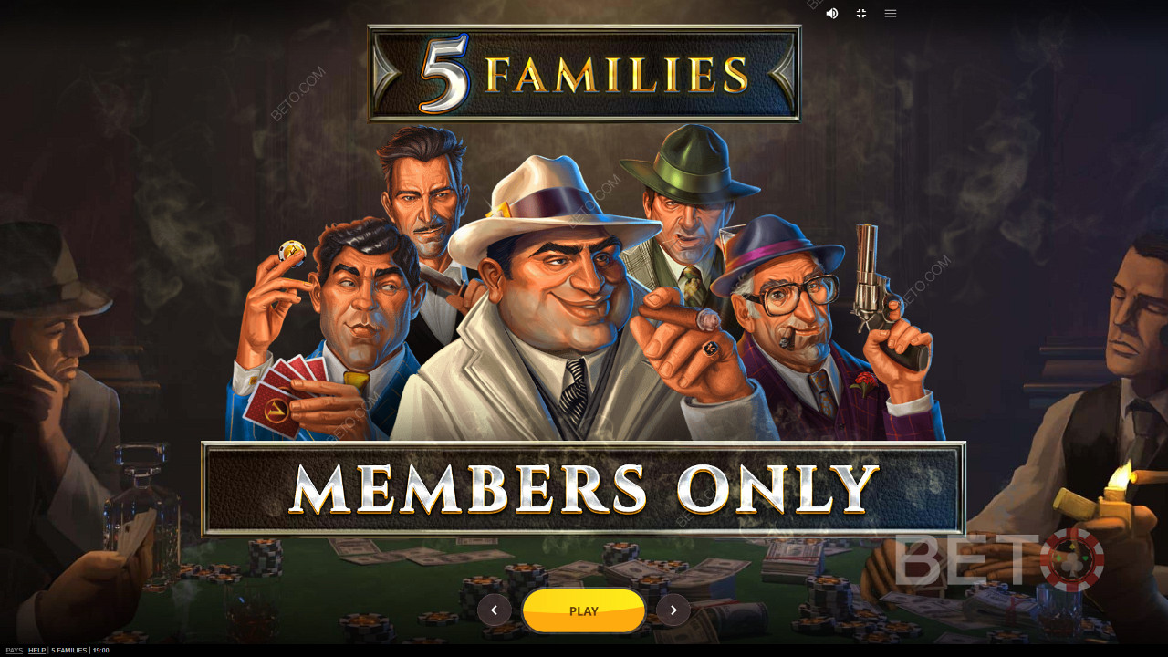 在 5 Families 在线老虎机中与黑帮一起玩扑克