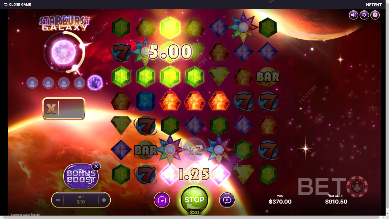 Starburst Galaxy 中的奖励功能说明NetEnt