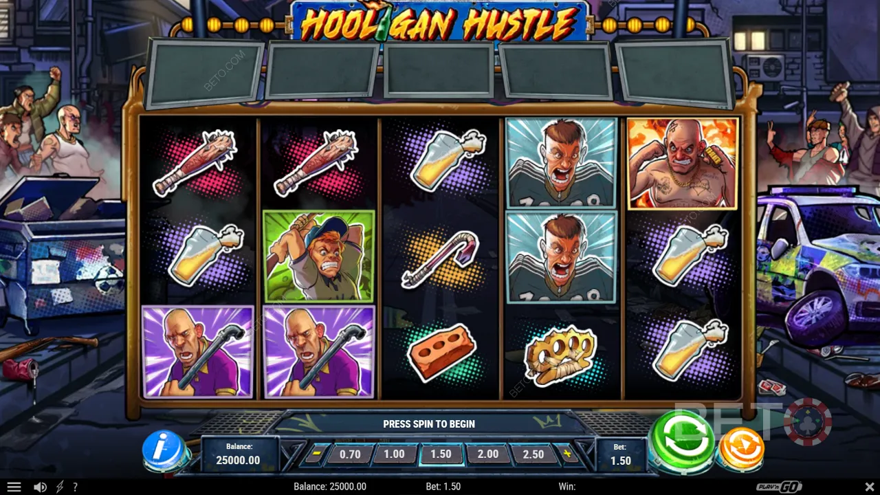 Hooligan Hustle 老虎机的游戏玩法