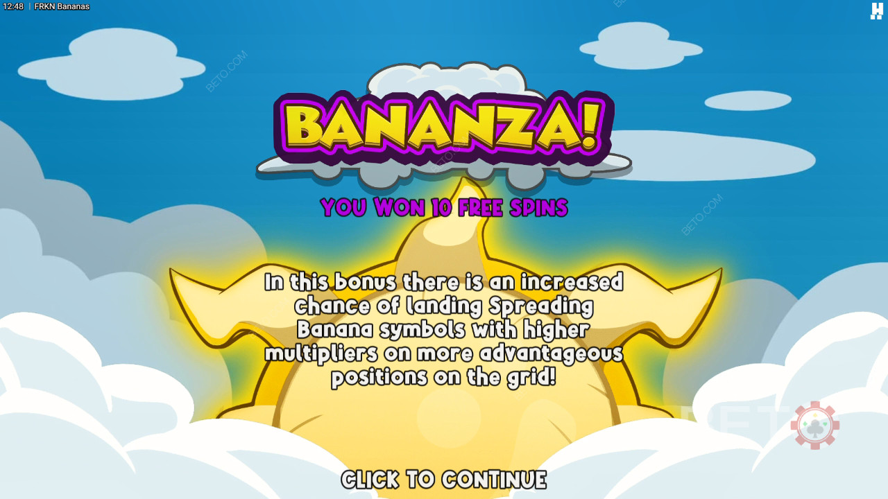 FRKN Bananas》中的奖励功能说明，作者为Hacksaw Gaming