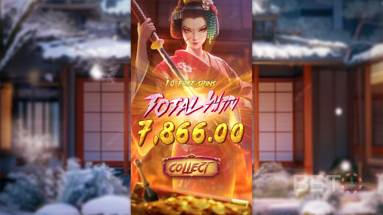 在艺伎的复仇在线老虎机中赢取 5,000 倍投注额！