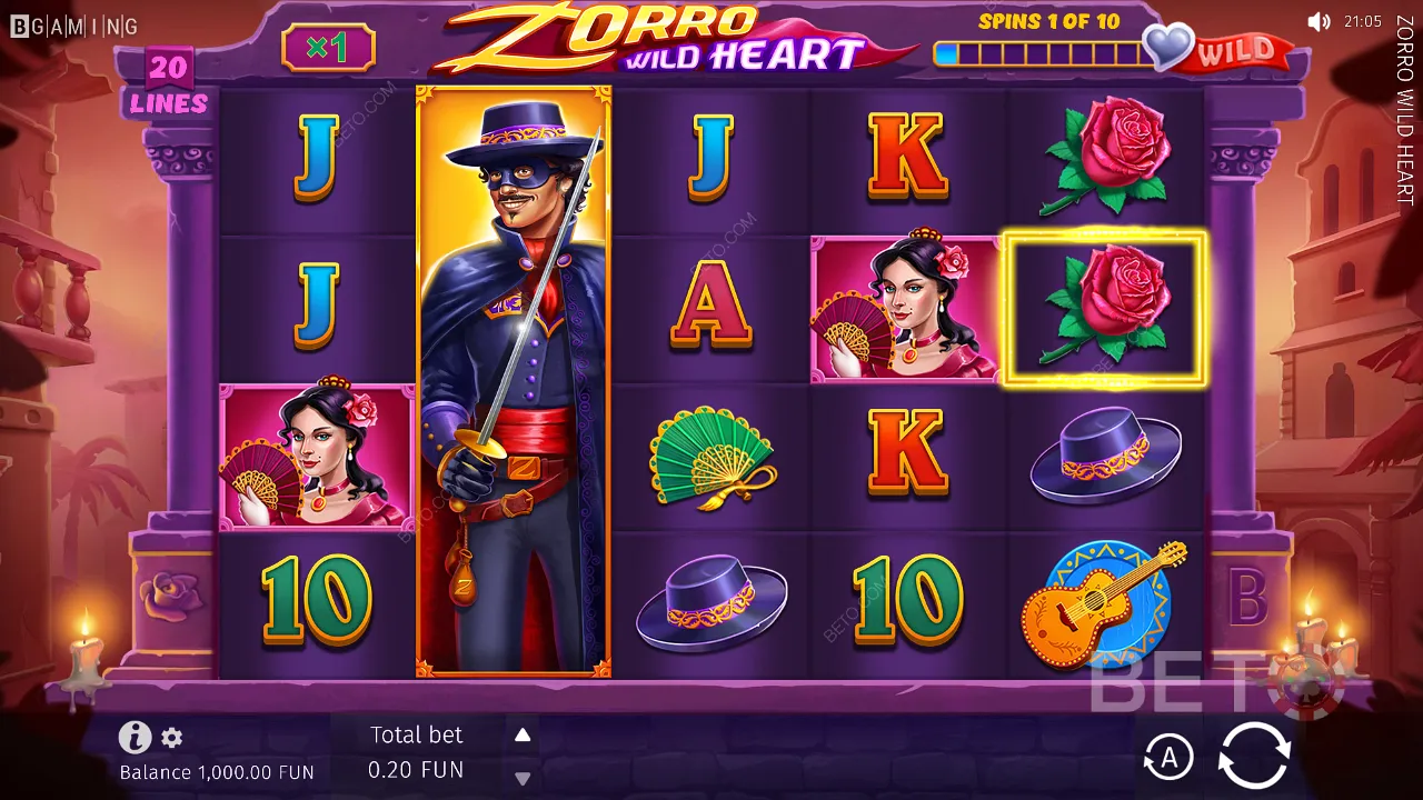 Zorro Wild Heart 的游戏示例