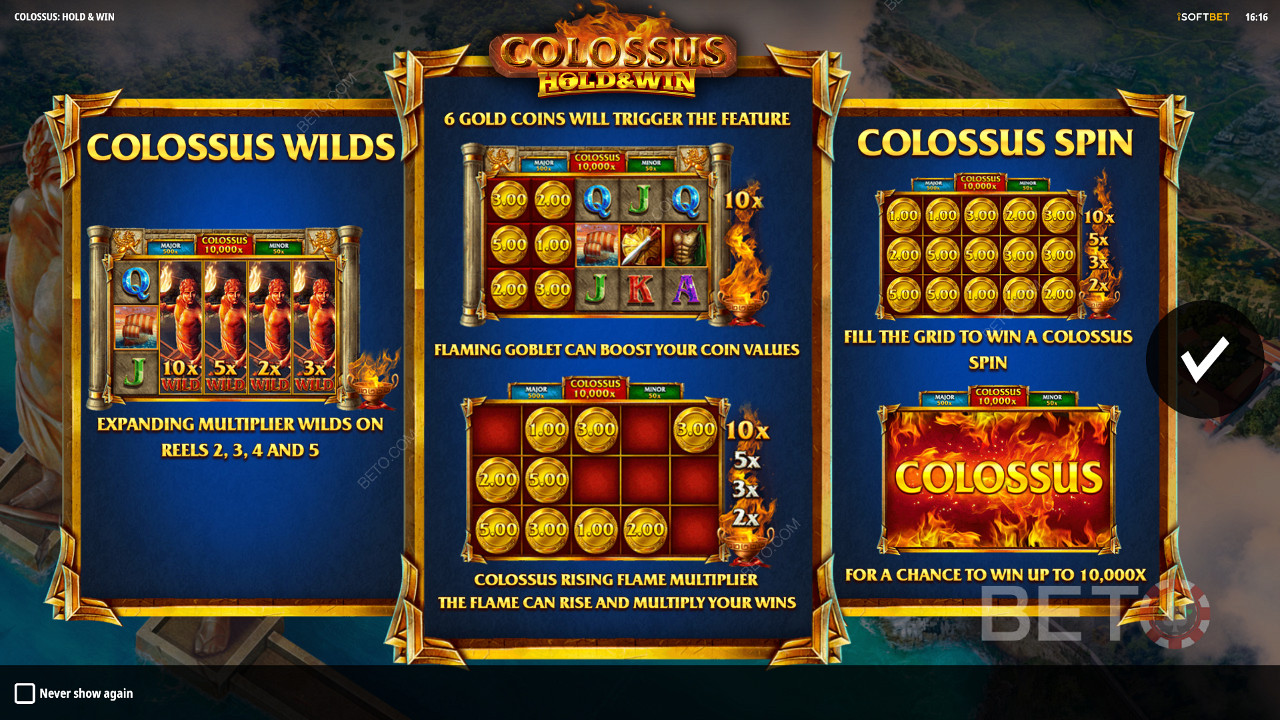 在 Colossus：Hold and Win 老虎机中享受 Colossus Wilds、Respins 和 Jackpots