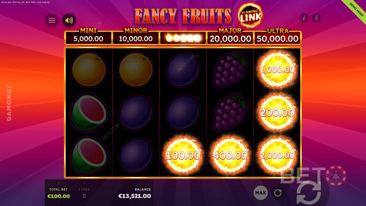 7 Fancy Fruits Flaming Link 评论 by BETO Slots