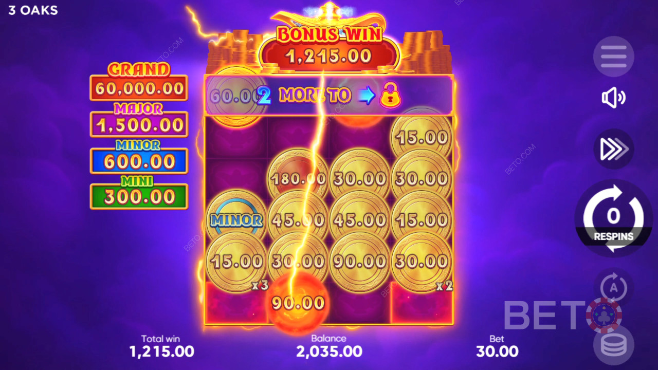 3 Oaks Gaming《硬币灯》奖金功能说明