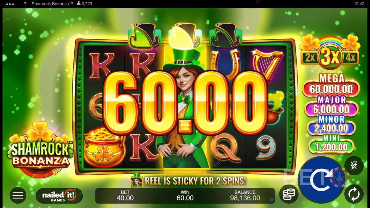 在 Shamrock Bonanza 老虎机中赢取 5,340 倍投注额！
