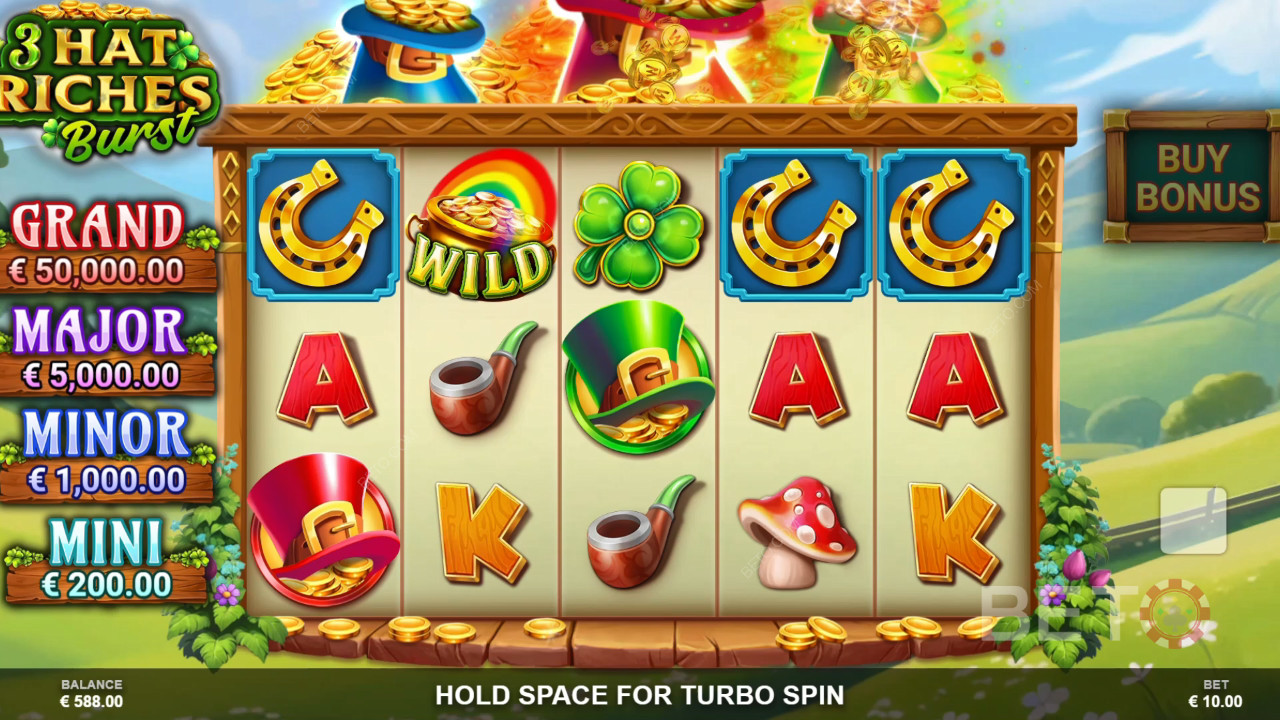3 Hat Riches Burst 评论：BETO 老虎机