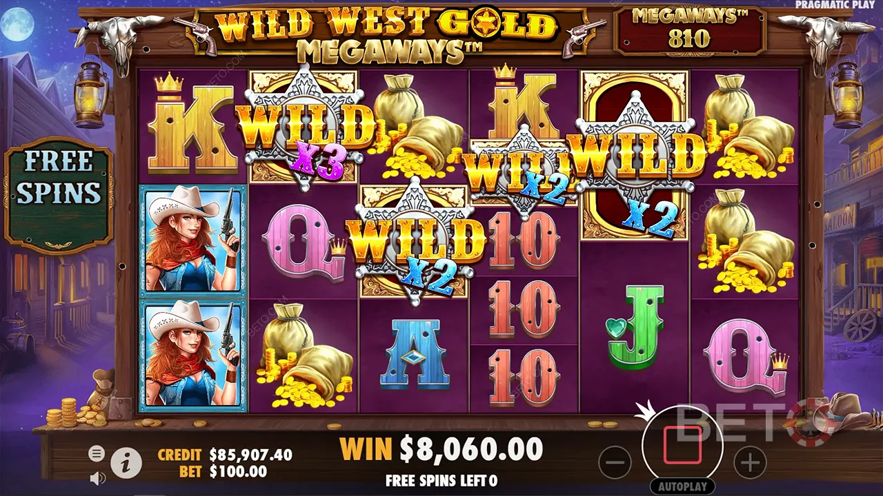 Wild West Gold Megaways老虎机的玩法