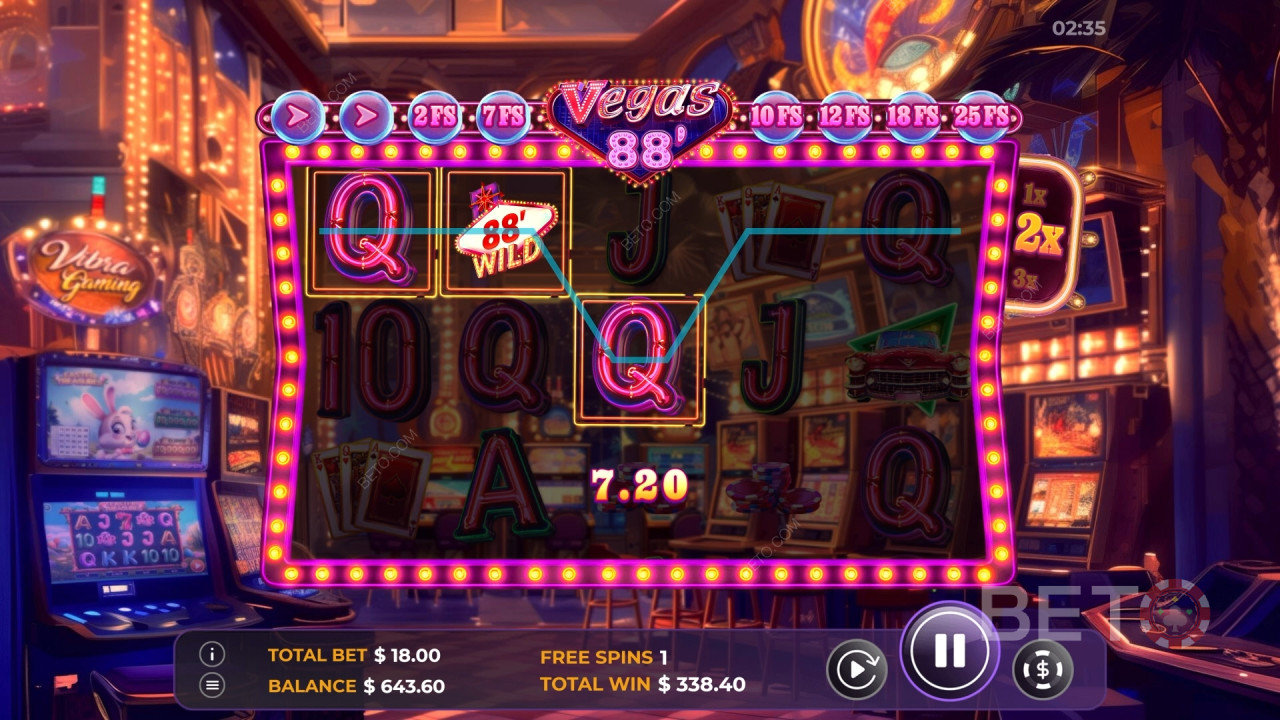 在 Vegas 88 视频老虎机中赢取 2,600 倍投注额！