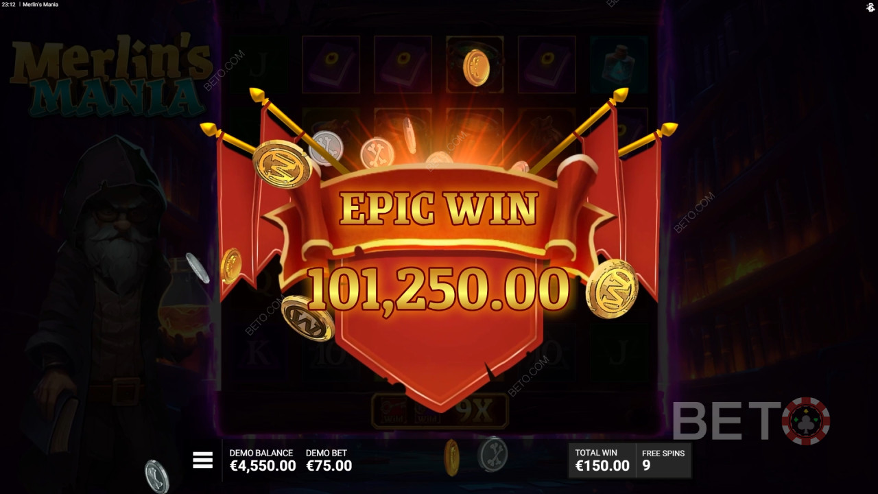 在梅林狂热老虎机中赢取 12,000 倍投注额！