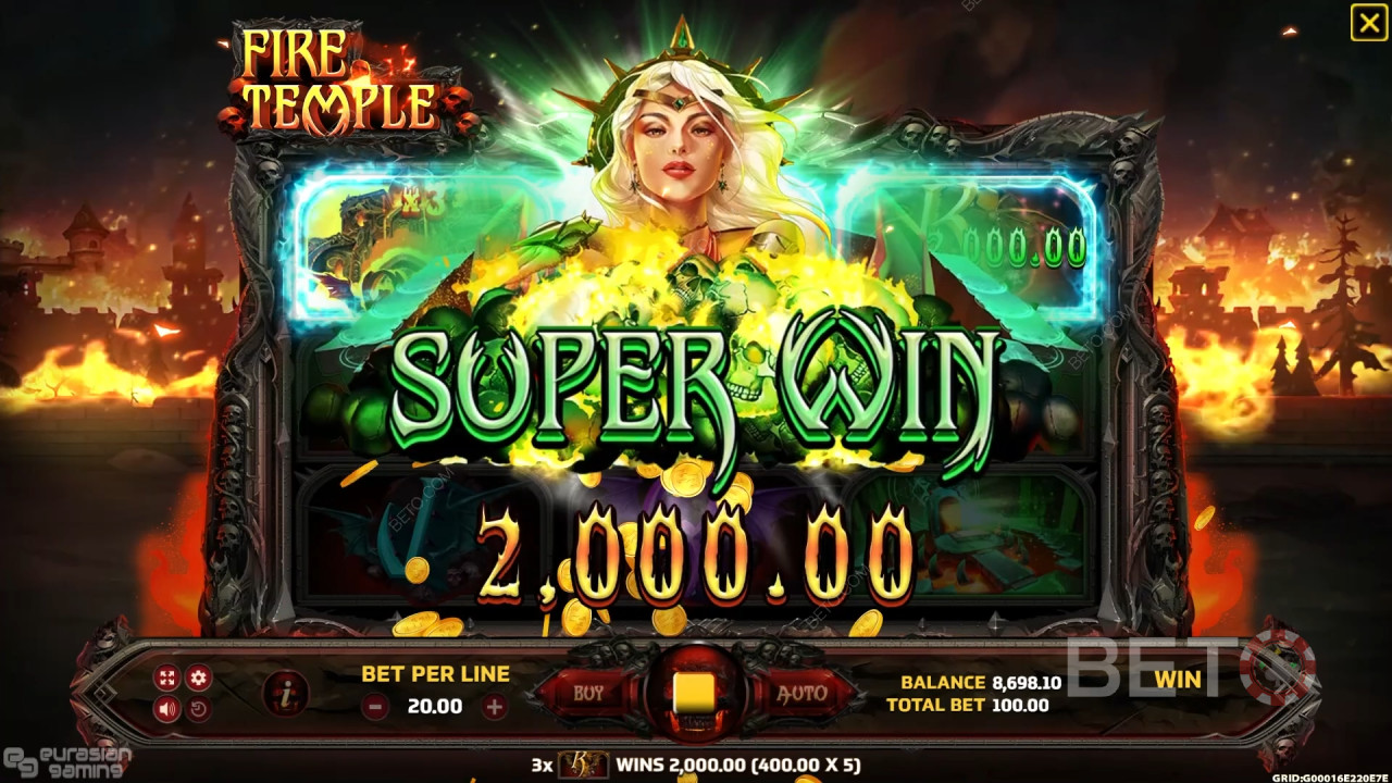 在 Fire Temple 在线老虎机中赢取 3,000 倍投注额！