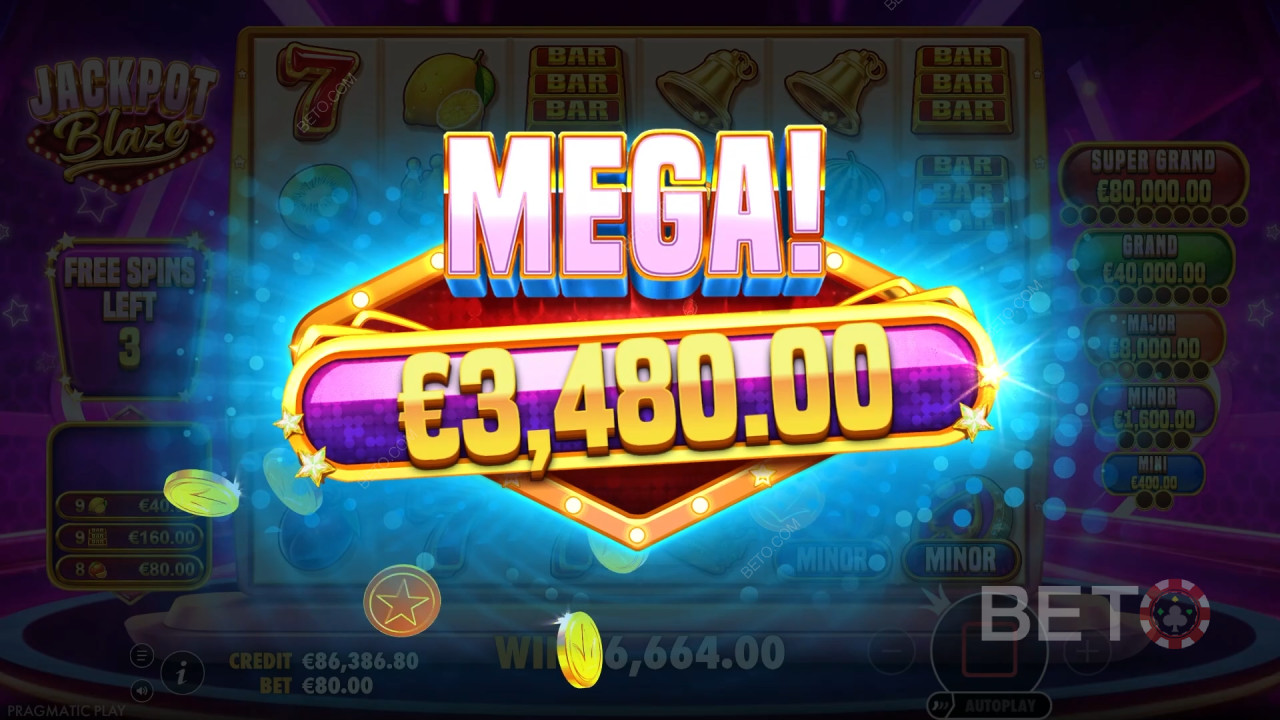 Jackpot Blaze 中的奖金功能说明Pragmatic Play
