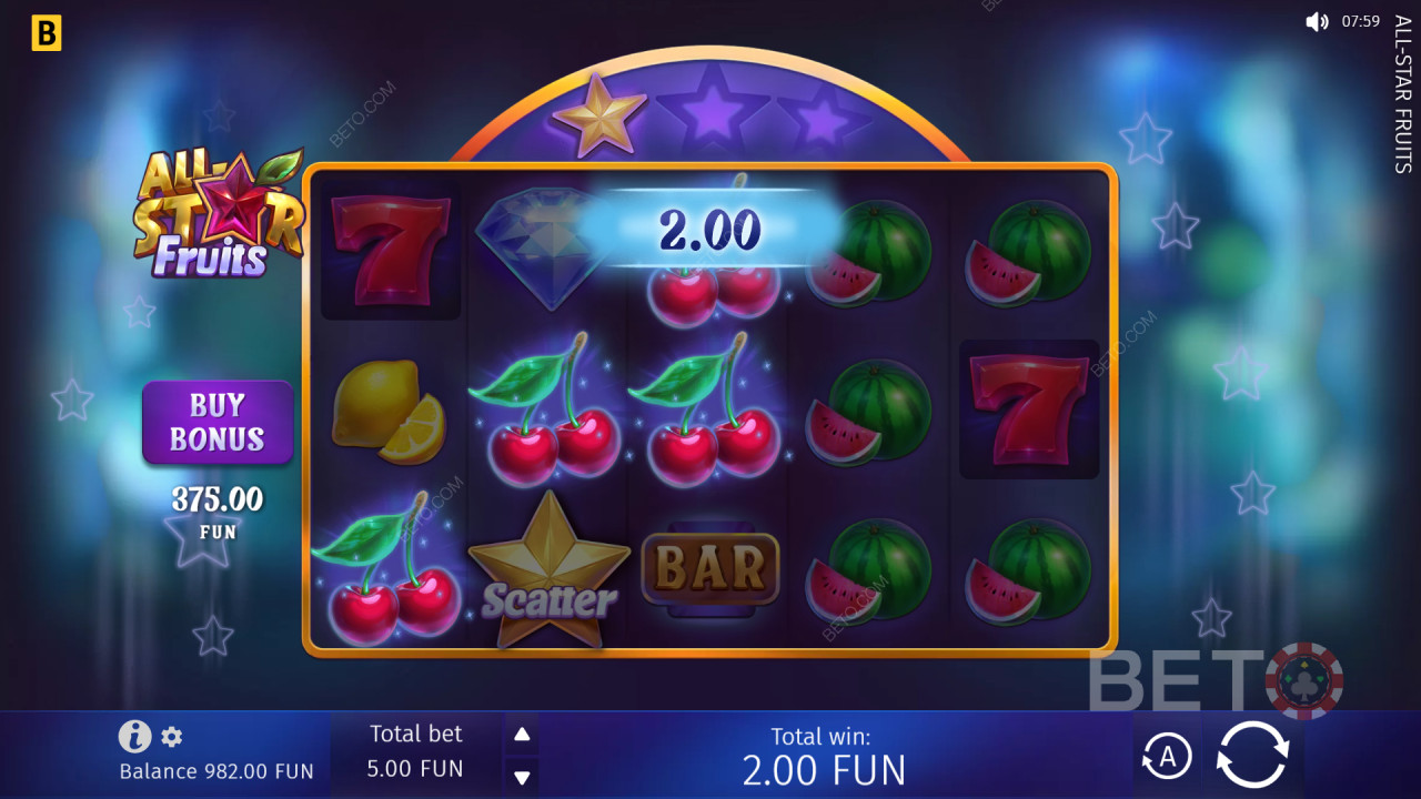 如何玩BGAMING"全明星水果 "游戏