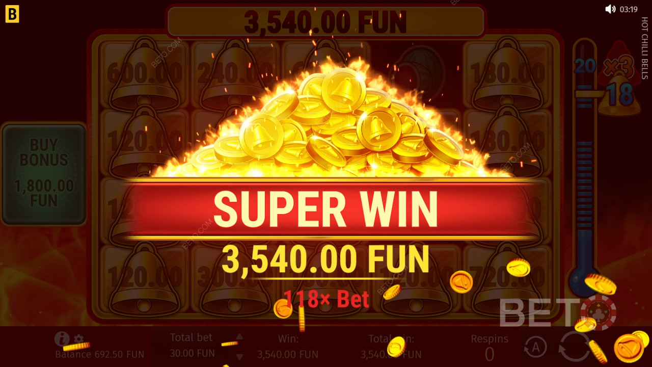 在 Hot Chilli Bells 在线老虎机中赢取 5,000 倍投注额！