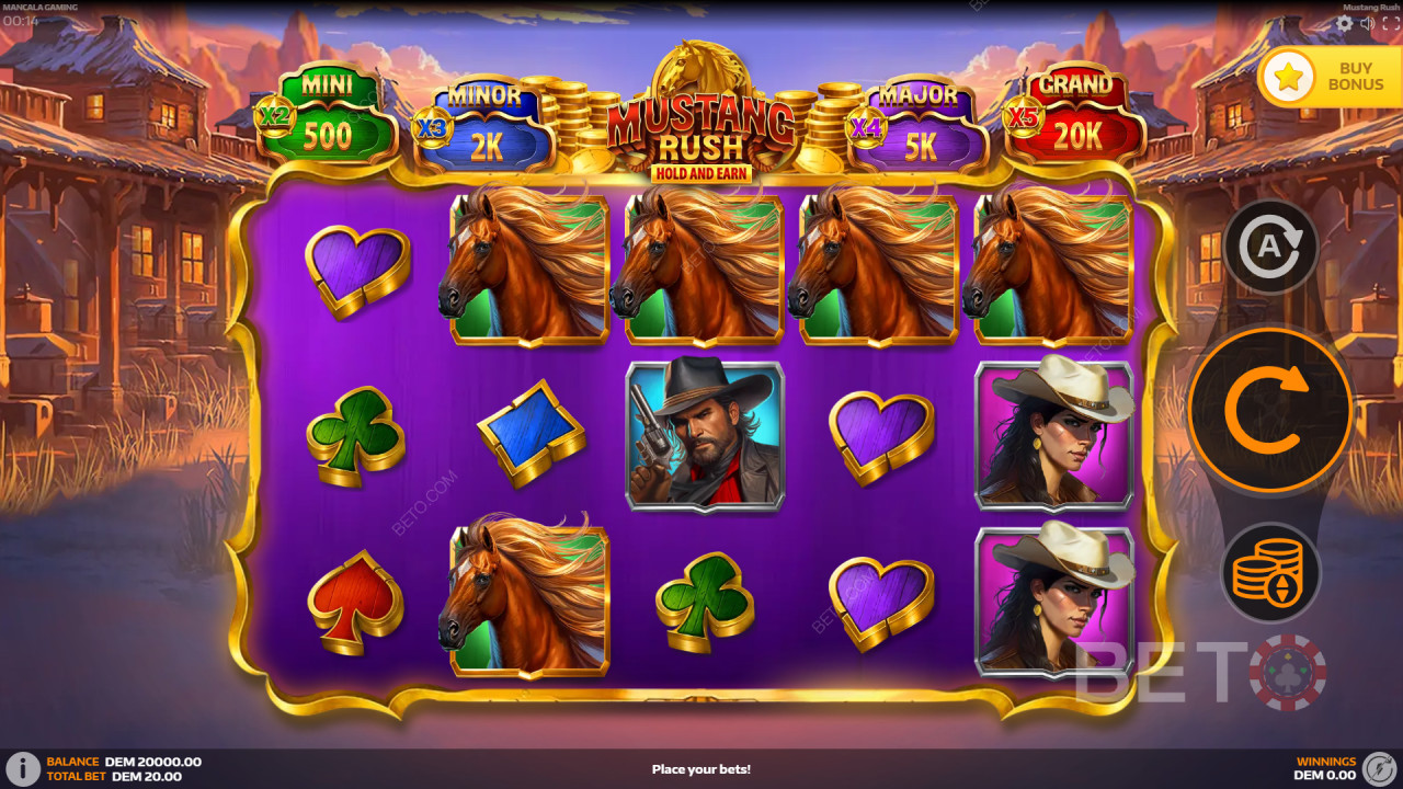 如何玩 Mancala Gaming 的 Mustang Rush