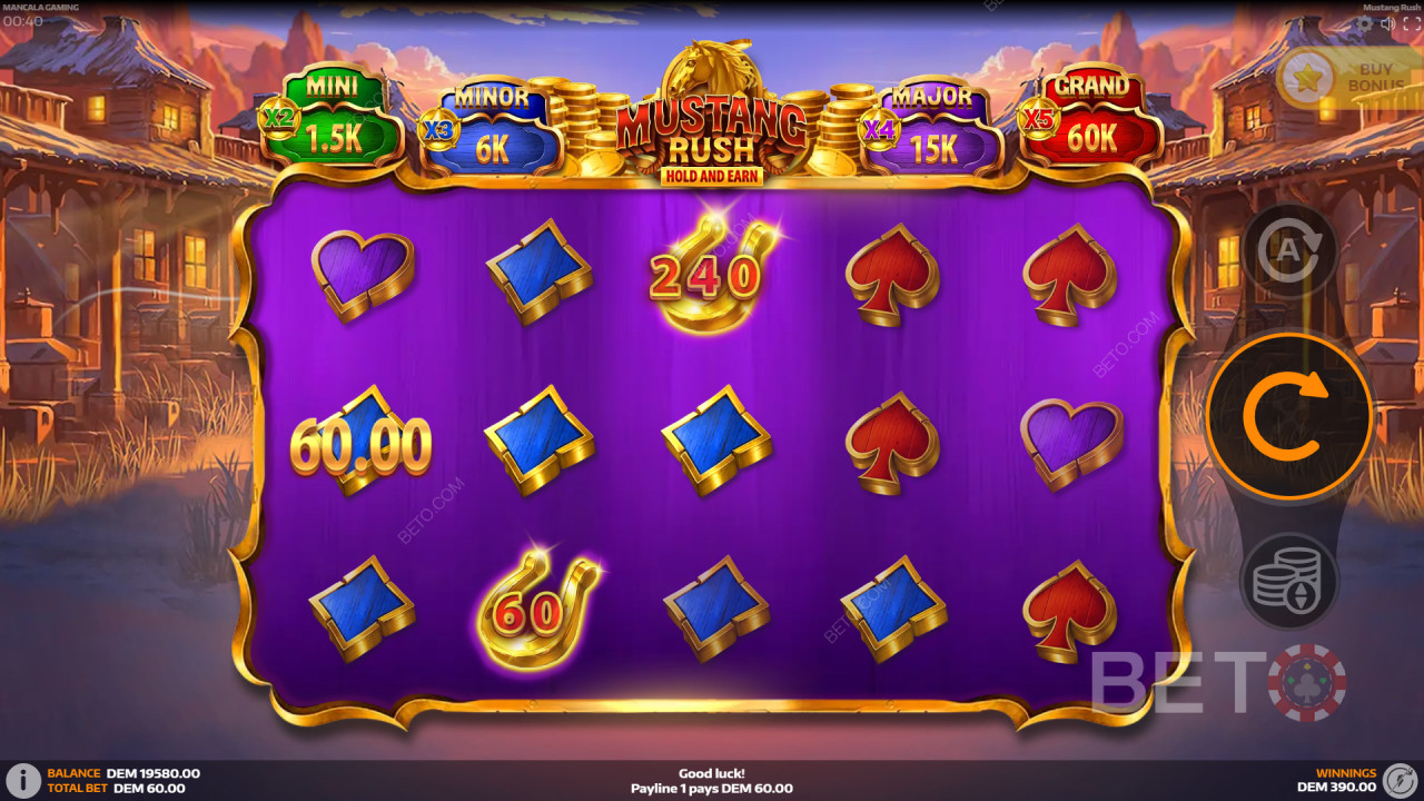 Mancala Gaming《Mustang Rush》红利功能说明