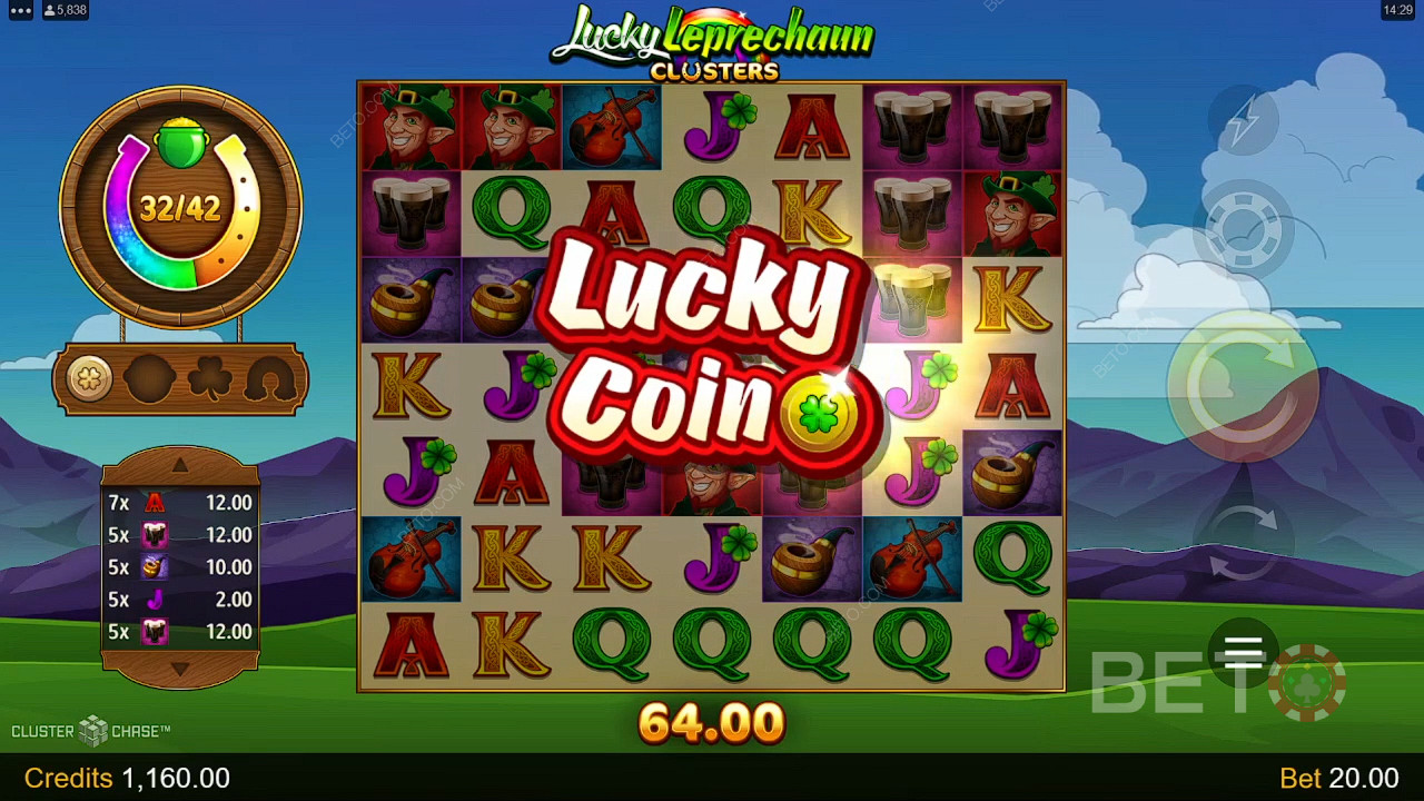 在 Lucky Leprechaun Clusters 视频老虎机中赢取 4,600 倍投注额！