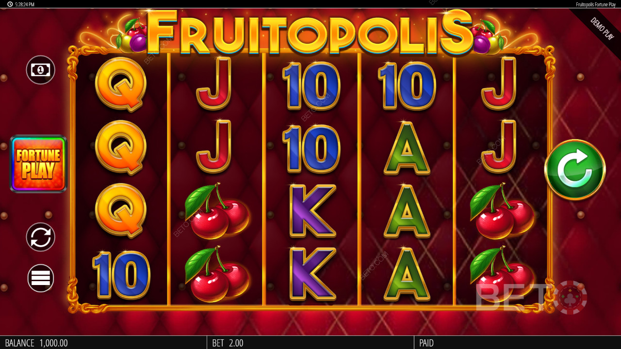 BETO 老虎机对 Fruitopolis Fortune Play 的评论